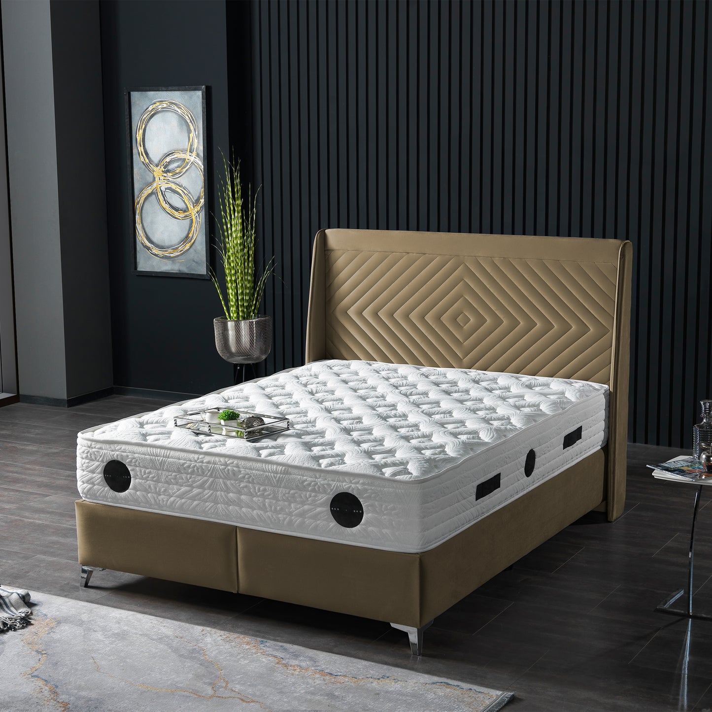 Boxspringbett Berre 180 x 200cm elegantes Boxspringbett für luxuriösen Schlafkomfort
